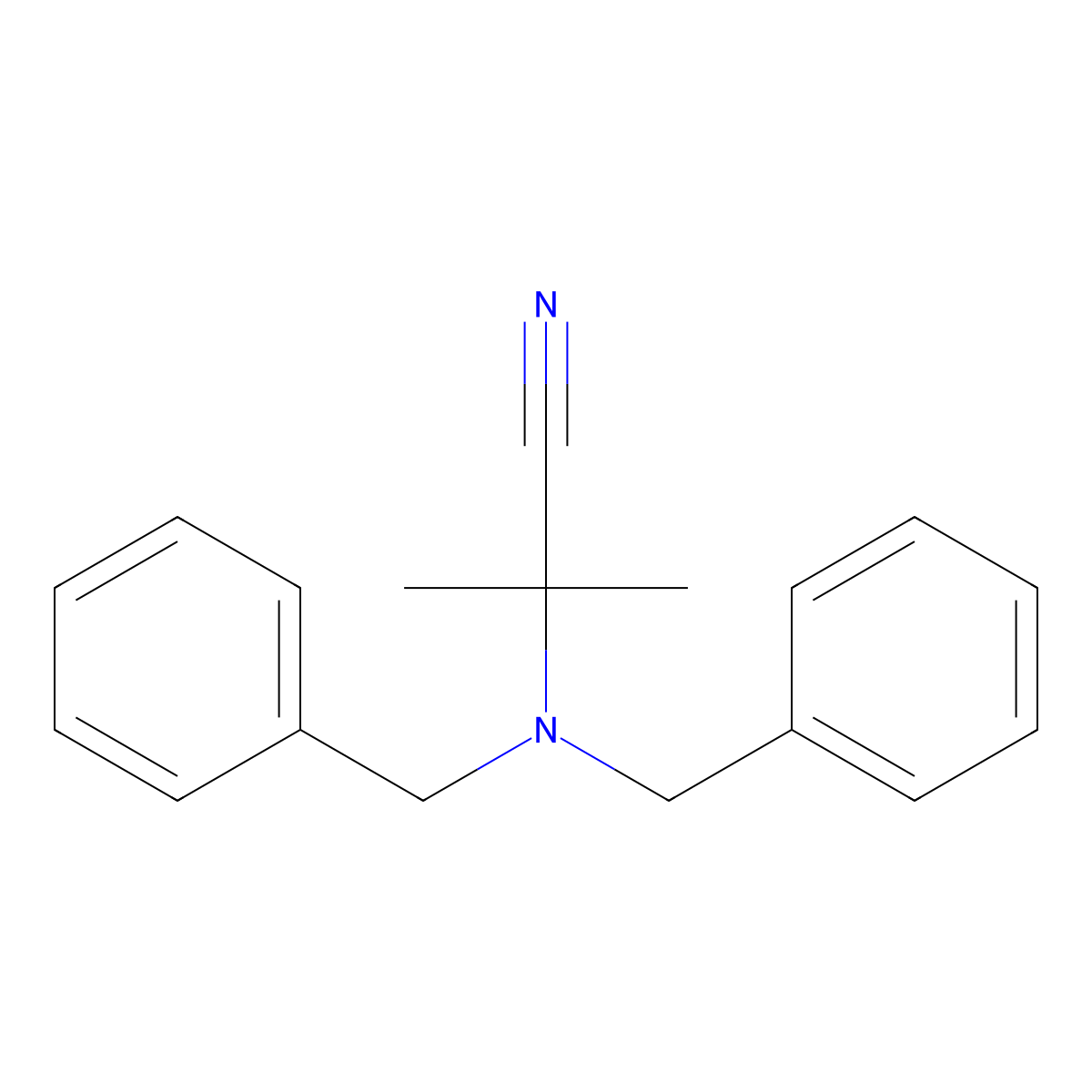2-(Dibenzylamino)-2-methylpropanenitrile molecular structure, CAS 1936001-61-4
