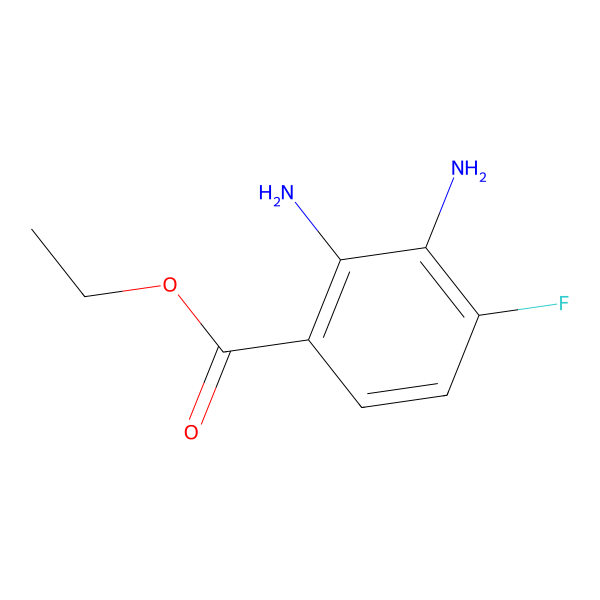 Ethyl 2,3-diamino-4-fluorobenzoate molecular structure, CAS 1936001-93-2