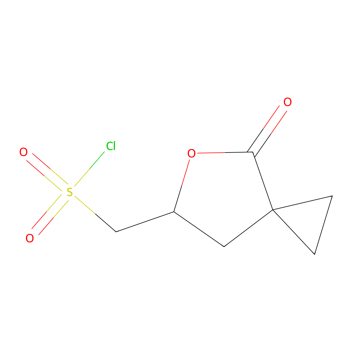 {4-Oxo-5-oxaspiro[2.4]heptan-6-yl}methanesulfonyl chloride molecular structure, CAS 1936003-12-1