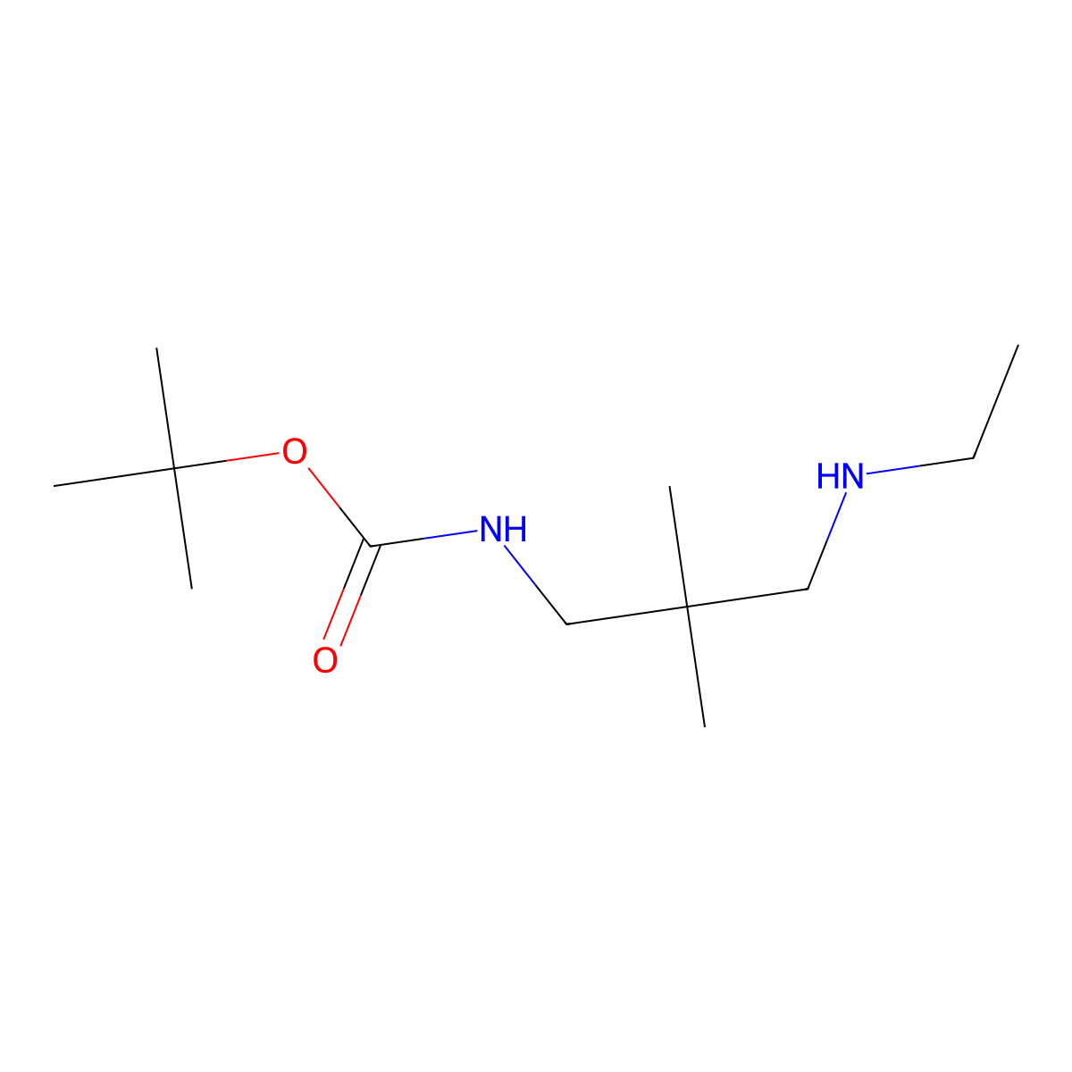 tert-butyl N-[3-(ethylamino)-2,2-dimethylpropyl]carbamate molecular structure, CAS 1936003-79-0