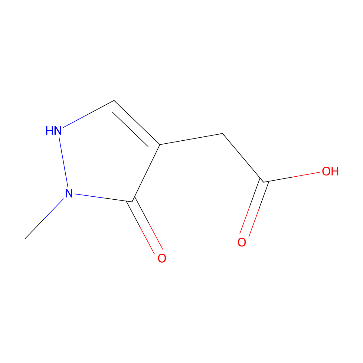 2-(2-methyl-3-oxo-2,3-dihydro-1H-pyrazol-4-yl)acetic acid molecular structure, CAS 1936005-41-2
