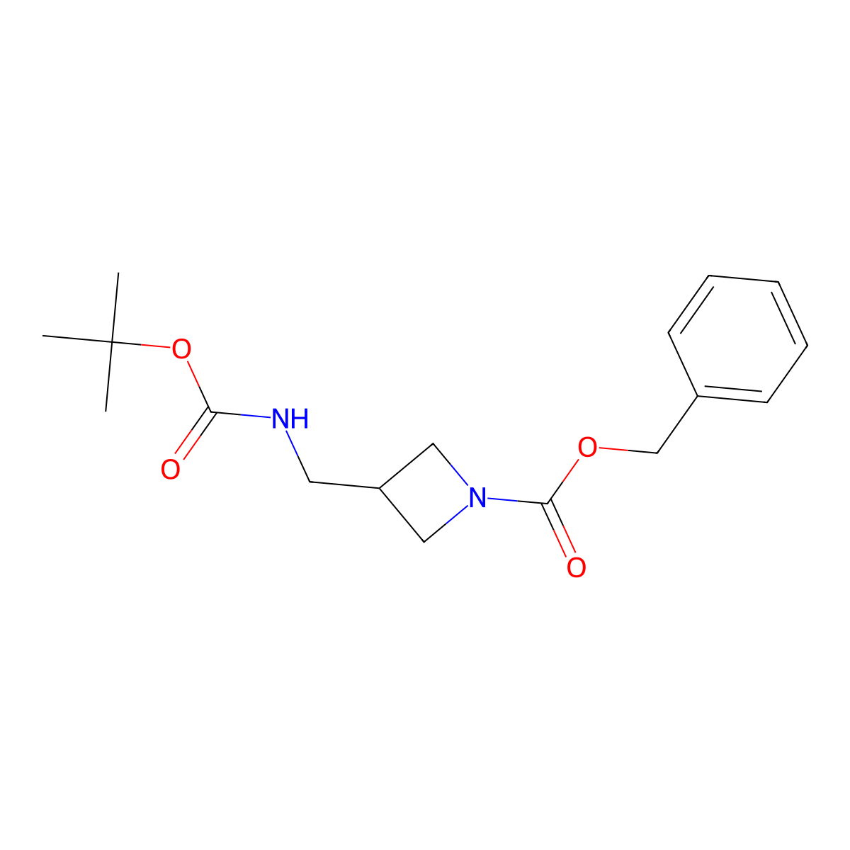 Benzyl 3-({[(tert-butoxy)carbonyl]aminomethyl)azetidine-1-carboxylate molecular structure, CAS 1936006-47-1