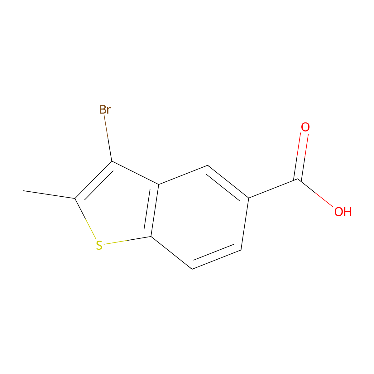 3-Bromo-2-methyl-1-benzothiophene-5-carboxylic acid molecular structure, CAS 1936008-42-2