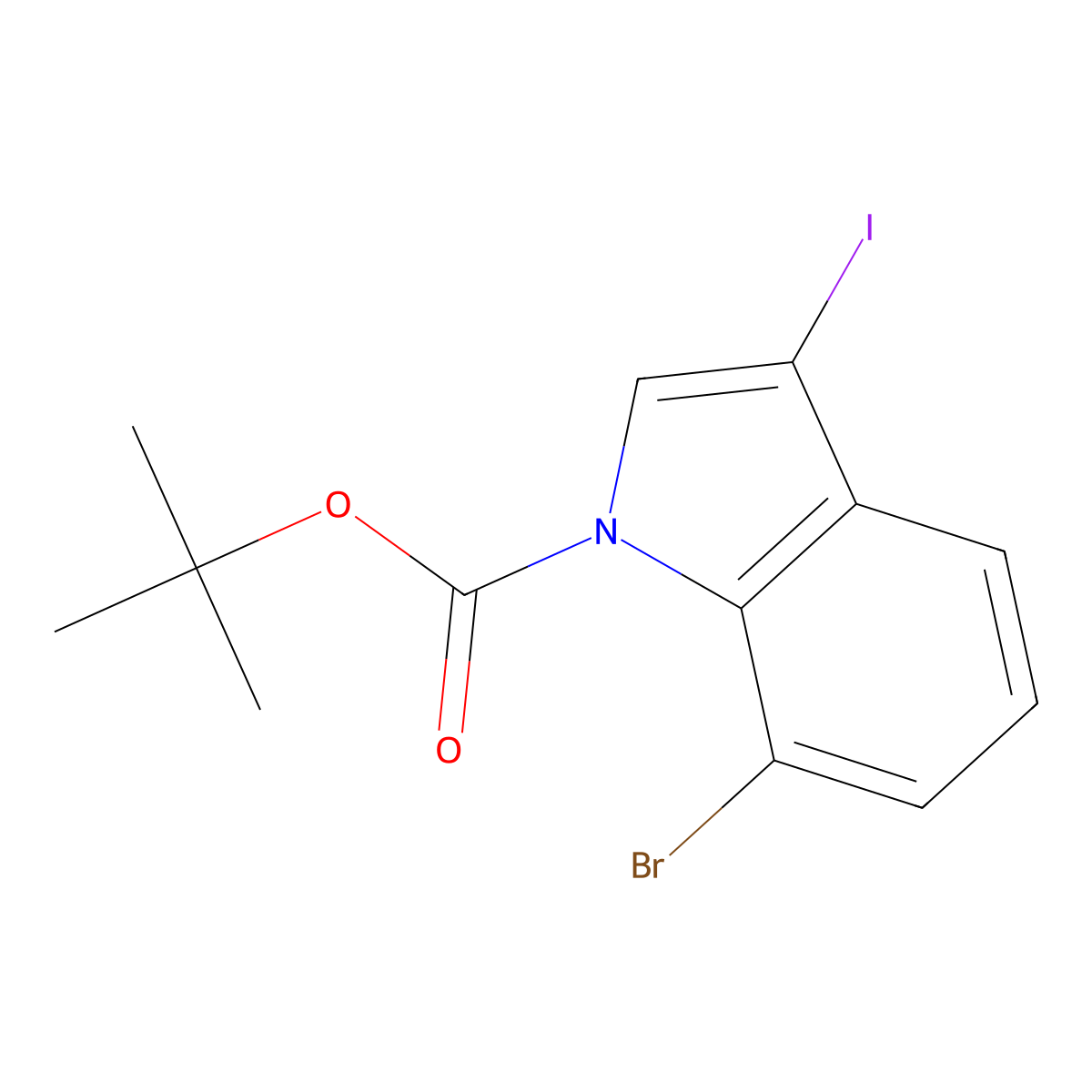 tert-butyl 7-bromo-3-iodo-1H-indole-1-carboxylate molecular structure, CAS 1936008-99-9