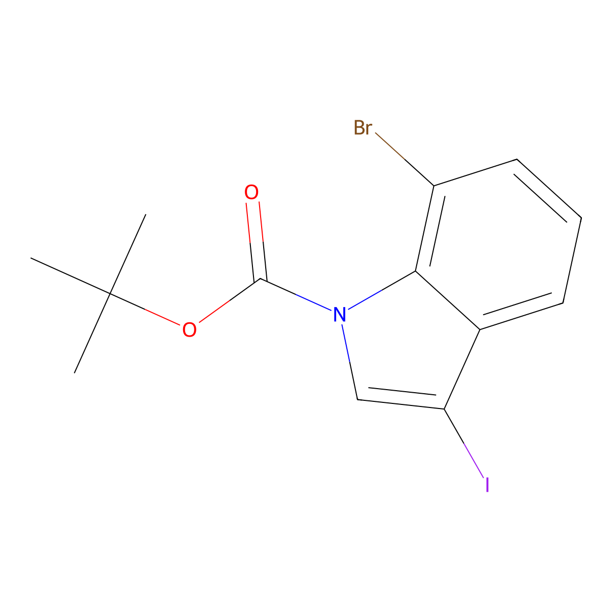 tert-butyl 7-bromo-3-iodo-1H-indole-1-carboxylate molecular structure, CAS 1936008-99-9