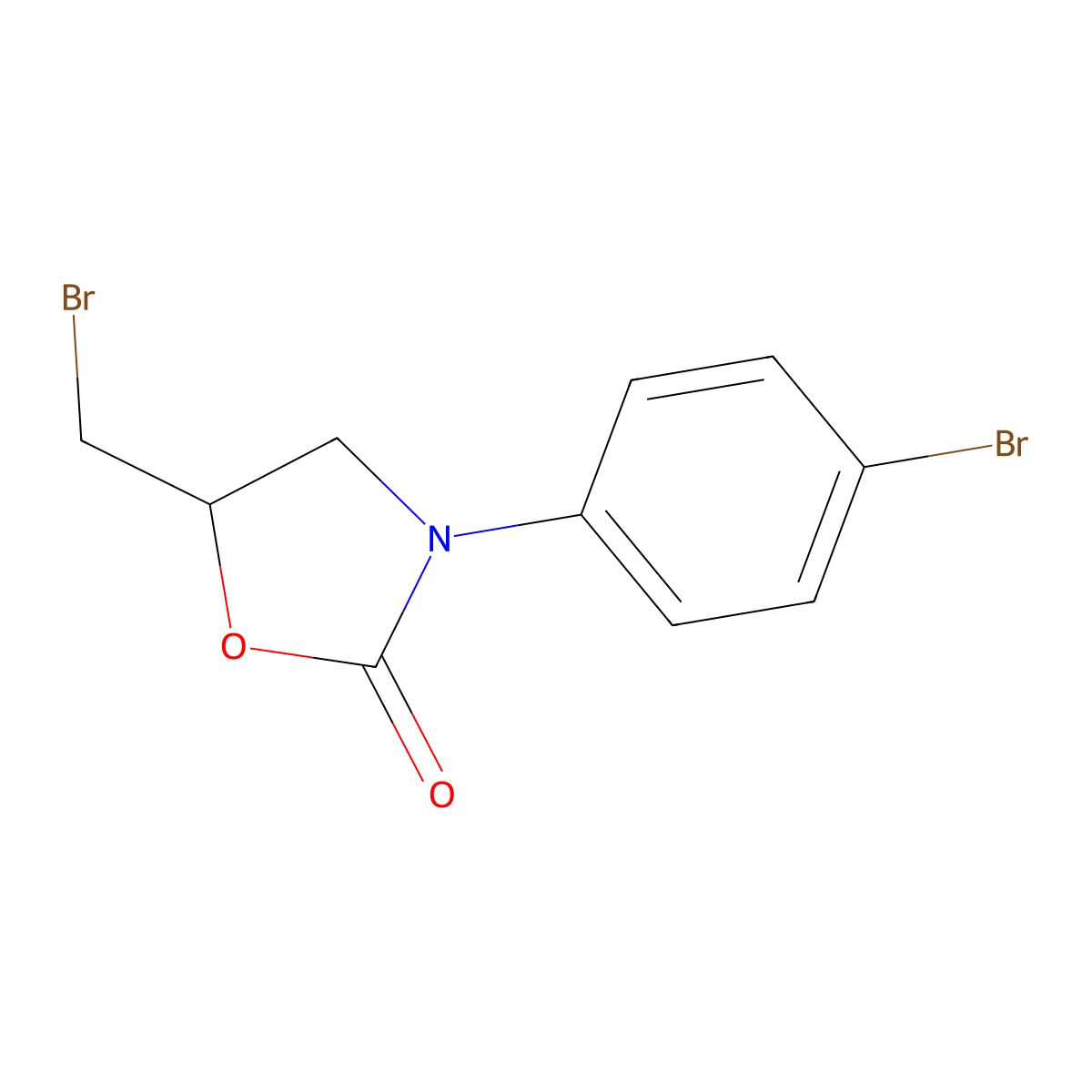 5-(Bromomethyl)-3-(4-bromophenyl)-1,3-oxazolidin-2-one molecular structure, CAS 1936010-79-5