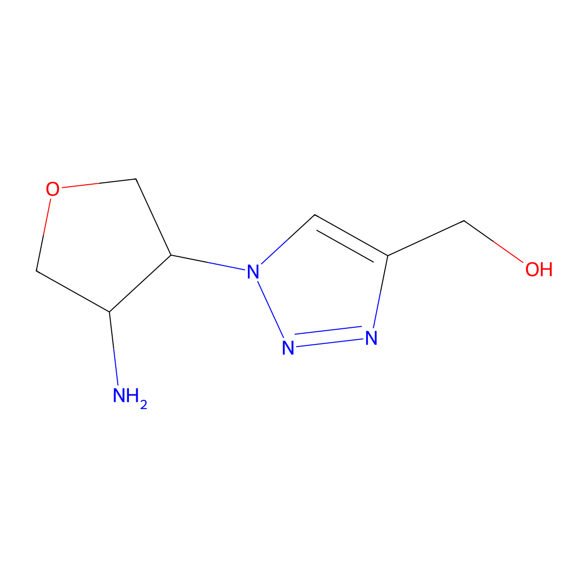 [1-(4-Aminooxolan-3-yl)-1H-1,2,3-triazol-4-yl]methanol molecular structure, CAS 1936011-45-8