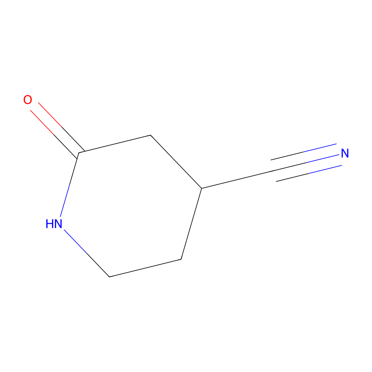 2-Oxopiperidine-4-carbonitrile molecular structure, CAS 1936013-85-2