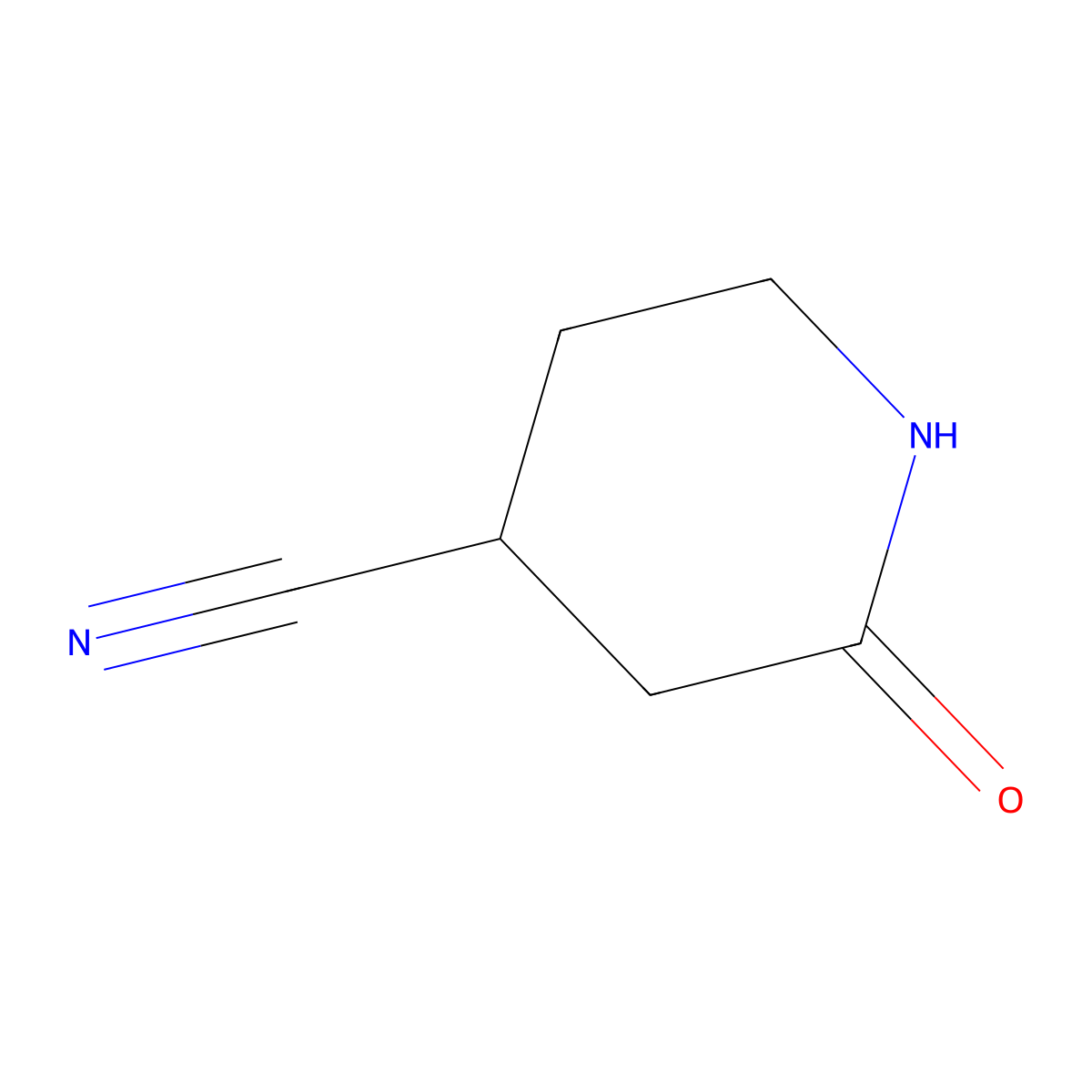 2-Oxopiperidine-4-carbonitrile molecular structure, CAS 1936013-85-2
