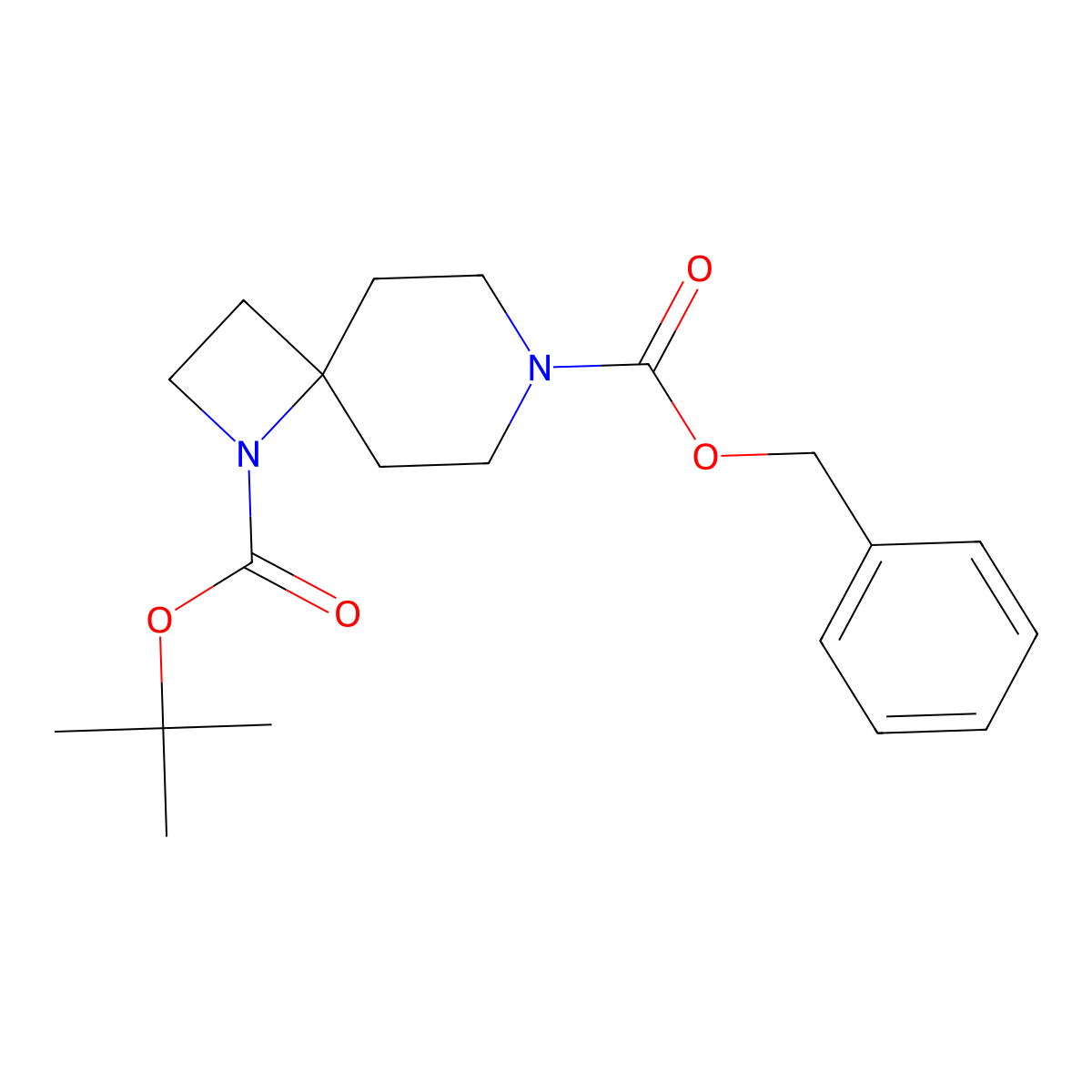 7-Benzyl 1-tert-butyl 1,7-diazaspiro[3.5]nonane-1,7-dicarboxylate molecular structure, CAS 1936016-59-9