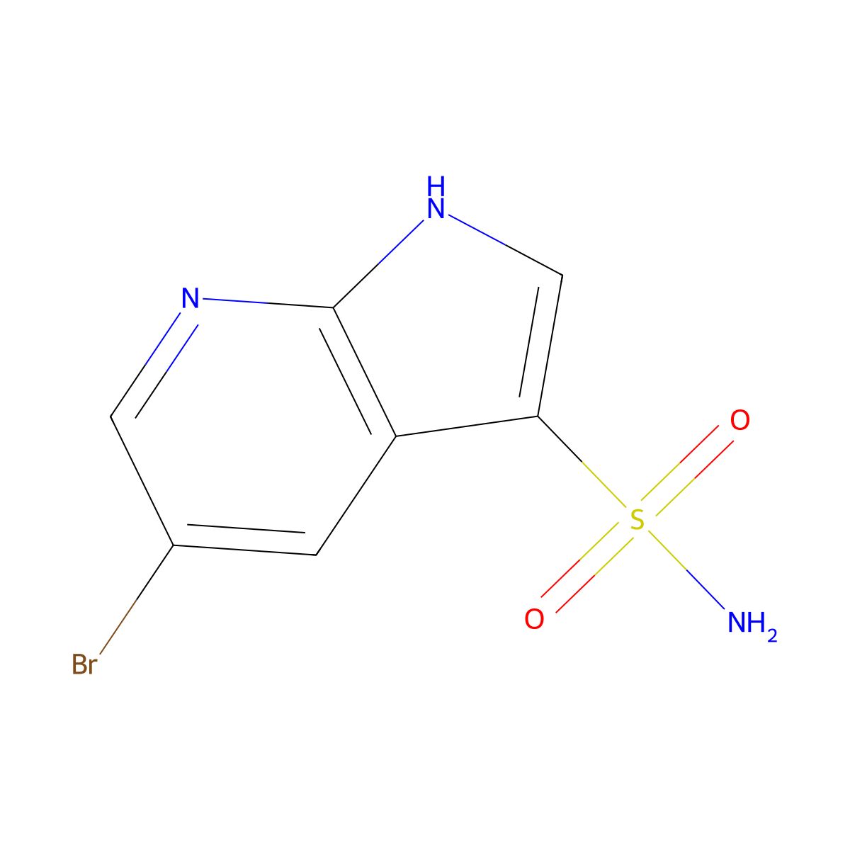 5-bromo-1H-pyrrolo[2,3-b]pyridine-3-sulfonamide molecular structure, CAS 1936017-68-3