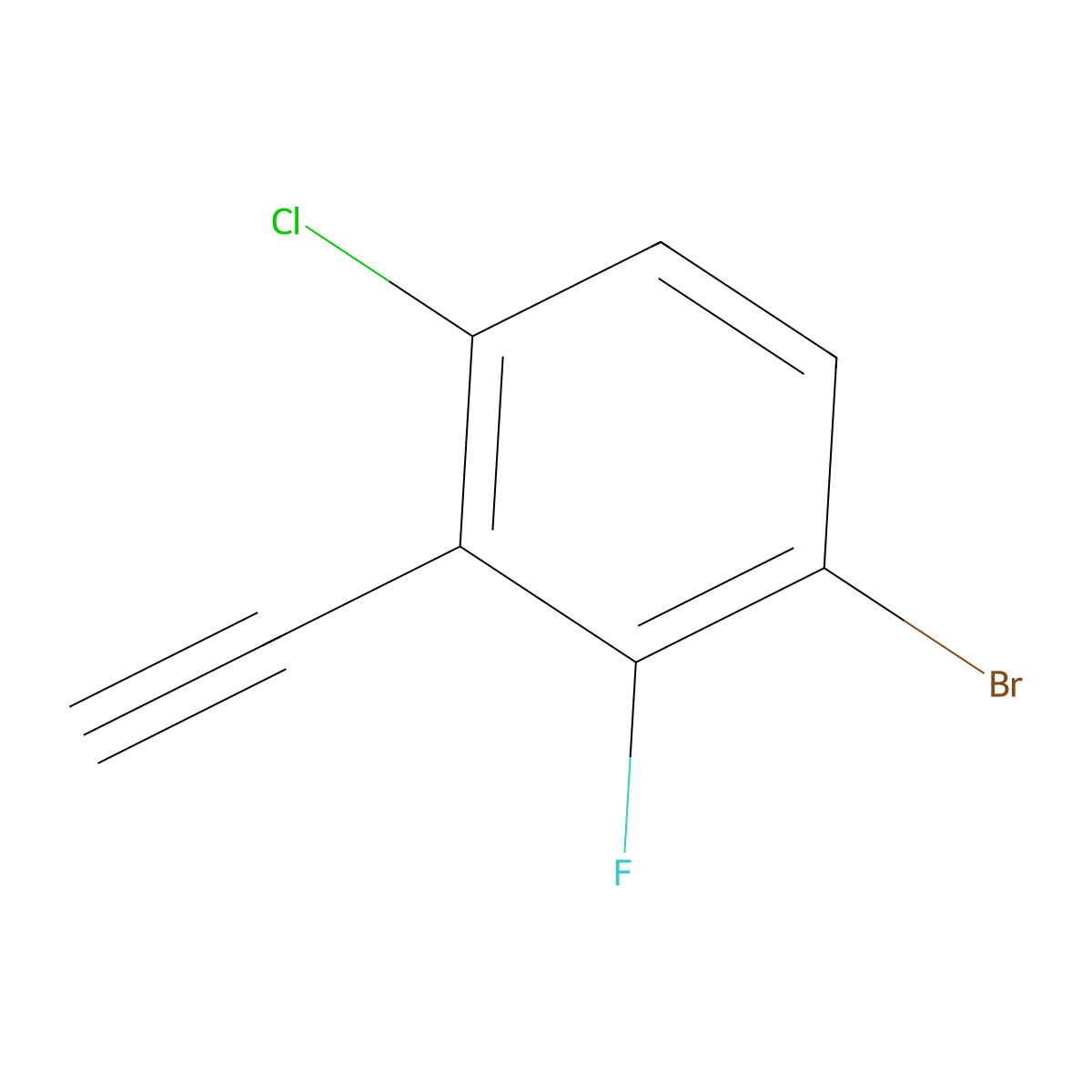 3-Bromo-6-chloro-2-fluorophenylacetylene molecular structure, CAS 1936019-26-9