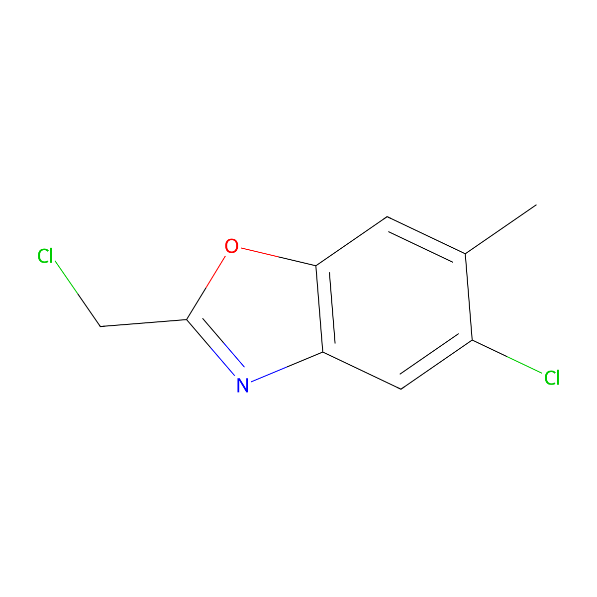 5-Chloro-2-chloromethyl-6-methyl-benzooxazole molecular structure, CAS 1936020-21-1
