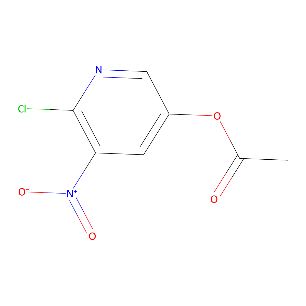 6-Chloro-5-nitropyridin-3-yl acetate molecular structure, CAS 1936022-06-8