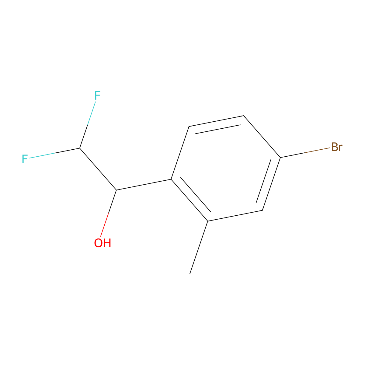 1-(4-Bromo-2-methylphenyl)-2,2-difluoroethan-1-ol molecular structure, CAS 1936024-16-6