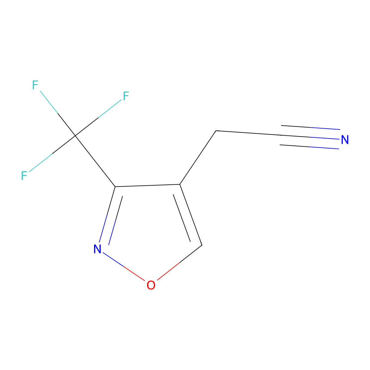 2-[3-(Trifluoromethyl)-1,2-oxazol-4-yl]acetonitrile molecular structure, CAS 1936025-64-7