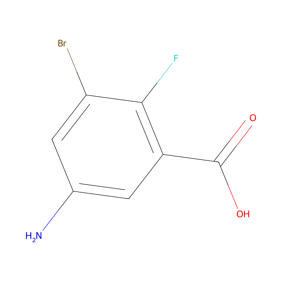 5-Amino-3-bromo-2-fluorobenzoic acid molecular structure, CAS 1936029-22-9