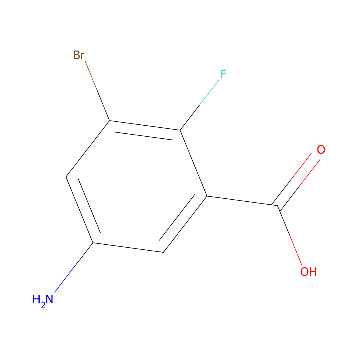 5-Amino-3-bromo-2-fluorobenzoic acid molecular structure, CAS 1936029-22-9