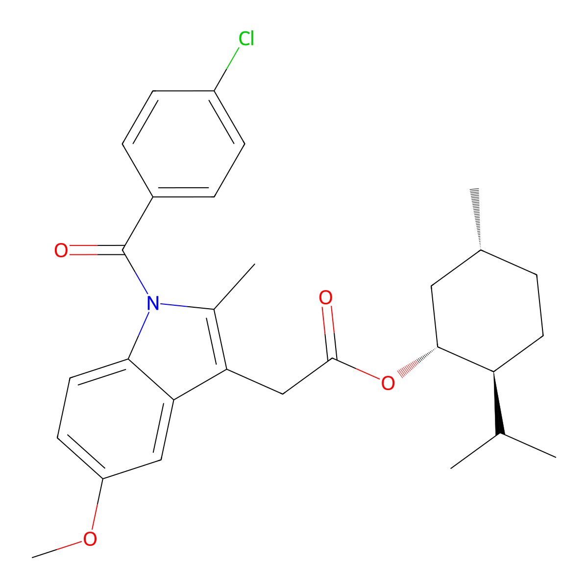 Indomethacin 1-Menthol ester molecular structure, CAS 193603-94-0