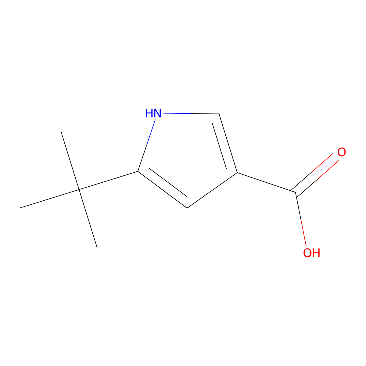 5-(tert-Butyl)-1H-pyrrole-3-carboxylic acid molecular structure, CAS 1936030-87-3