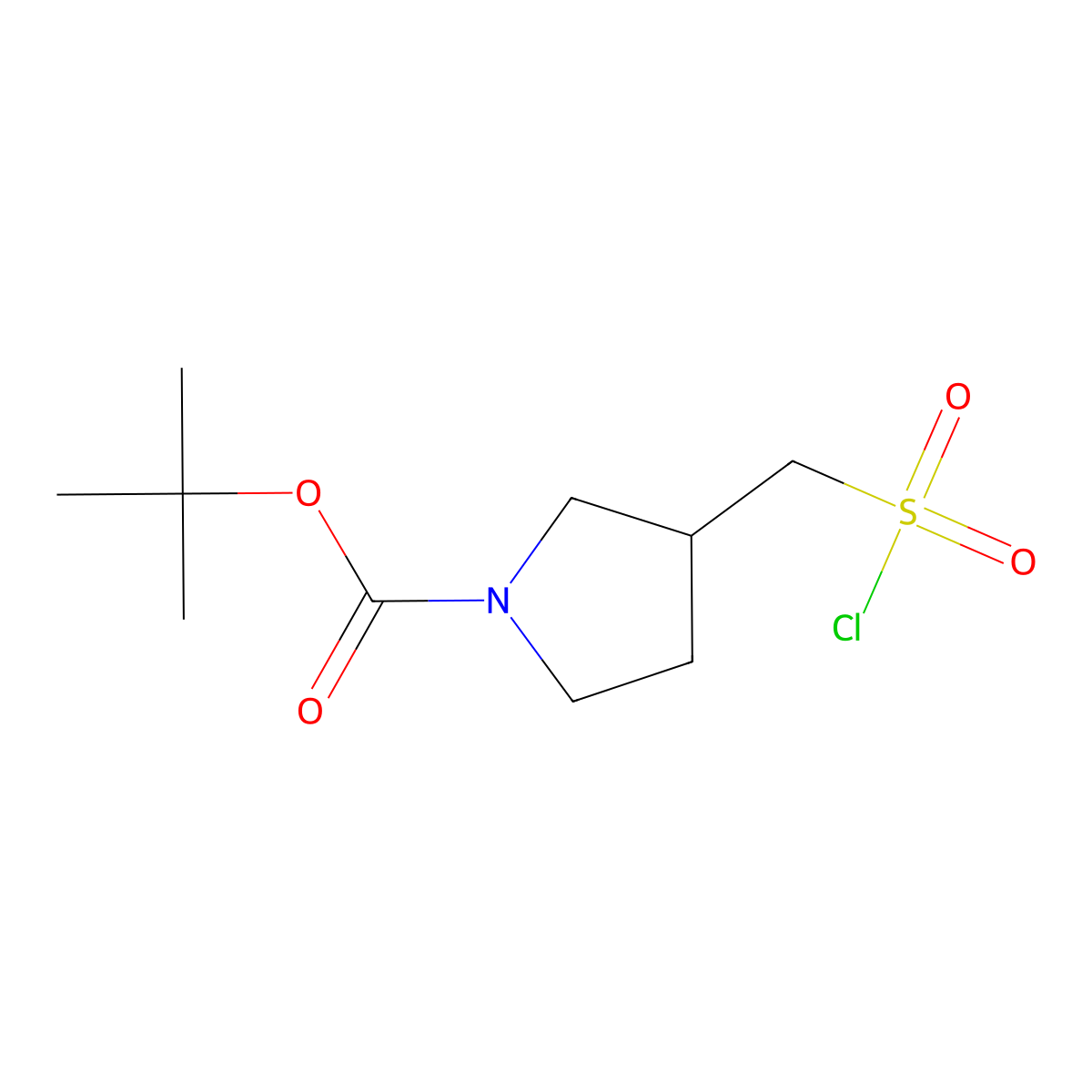 Tert-butyl 3-[(chlorosulfonyl)methyl]pyrrolidine-1-carboxylate molecular structure, CAS 1936031-97-8