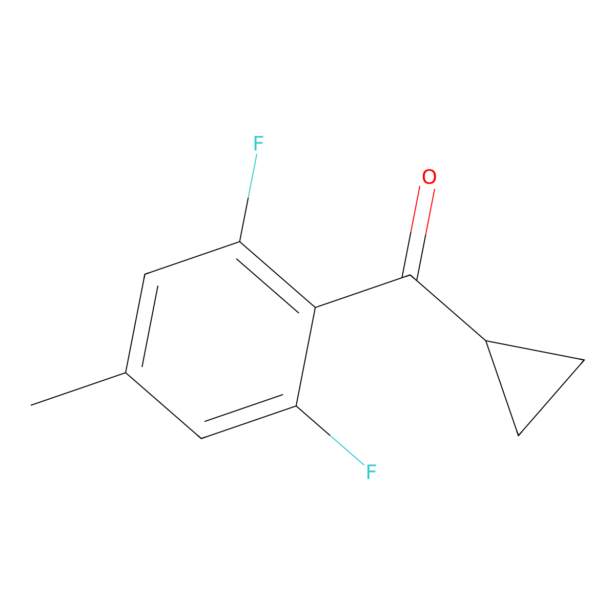 Cyclopropyl(2,6-difluoro-4-methylphenyl)methanone molecular structure, CAS 1936037-47-6