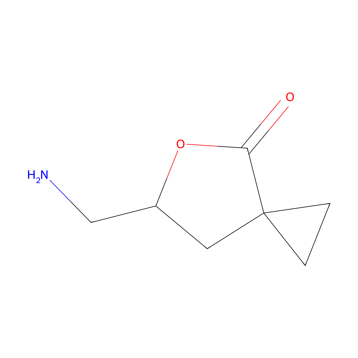 6-(Aminomethyl)-5-oxaspiro[2.4]heptan-4-one molecular structure, CAS 1936039-59-6