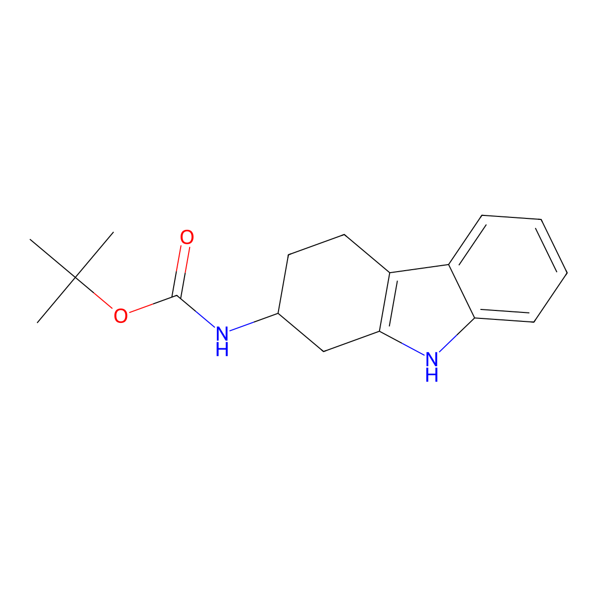 tert-butyl 2,3,4,9-tetrahydro-1H-carbazol-2-ylcarbamate molecular structure, CAS 1936040-90-2