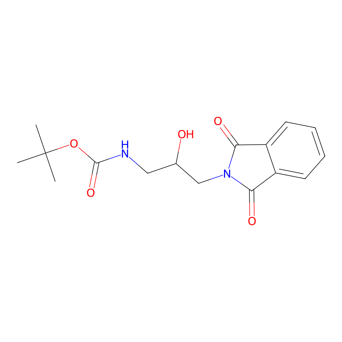 Tert-butyl n-[3-(1,3-dioxo-2,3-dihydro-1h-isoindol-2-yl)-2-hydroxypropyl]carbamate molecular structure, CAS 1936045-76-9