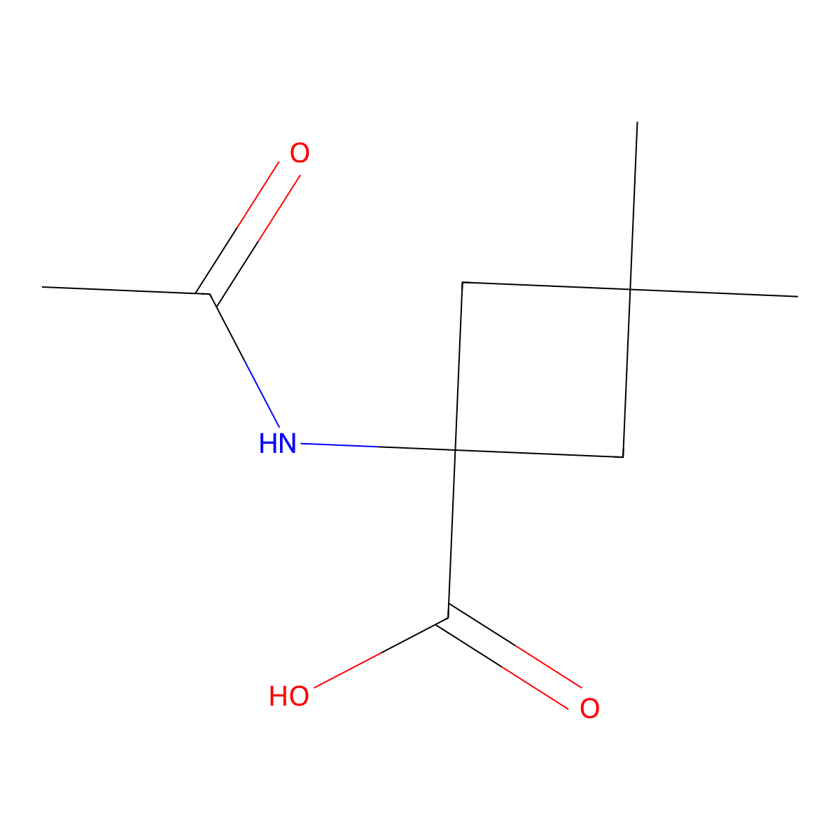 1-Acetamido-3,3-dimethylcyclobutane-1-carboxylic acid molecular structure, CAS 1936052-37-7
