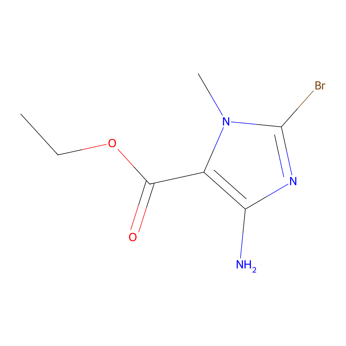Ethyl 4-amino-2-bromo-1-methyl-1H-imidazole-5-carboxylate molecular structure, CAS 1936062-85-9