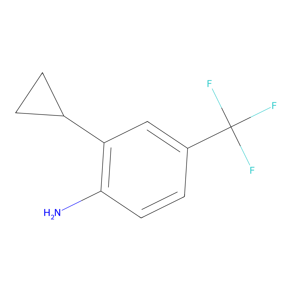 2-Cyclopropyl-4-(trifluoromethyl)aniline molecular structure, CAS 1936063-39-6