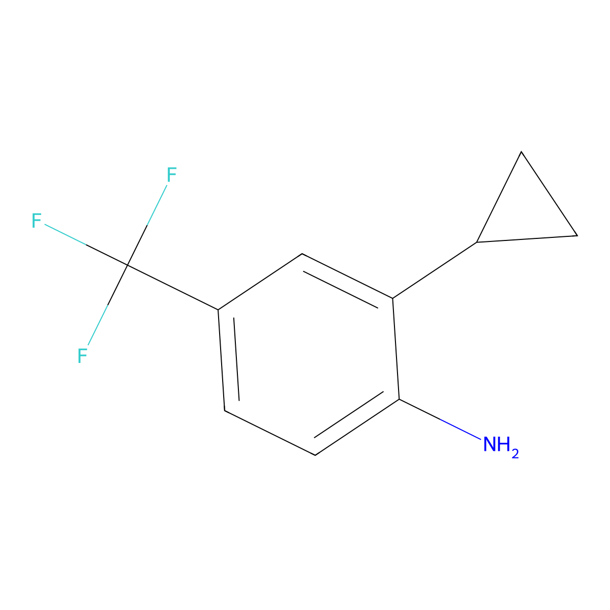 2-Cyclopropyl-4-(trifluoromethyl)aniline molecular structure, CAS 1936063-39-6