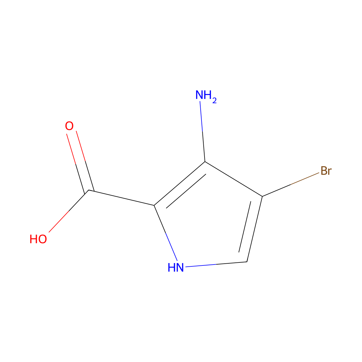 3-amino-4-bromo-1H-pyrrole-2-carboxylic acid molecular structure, CAS 1936063-91-0