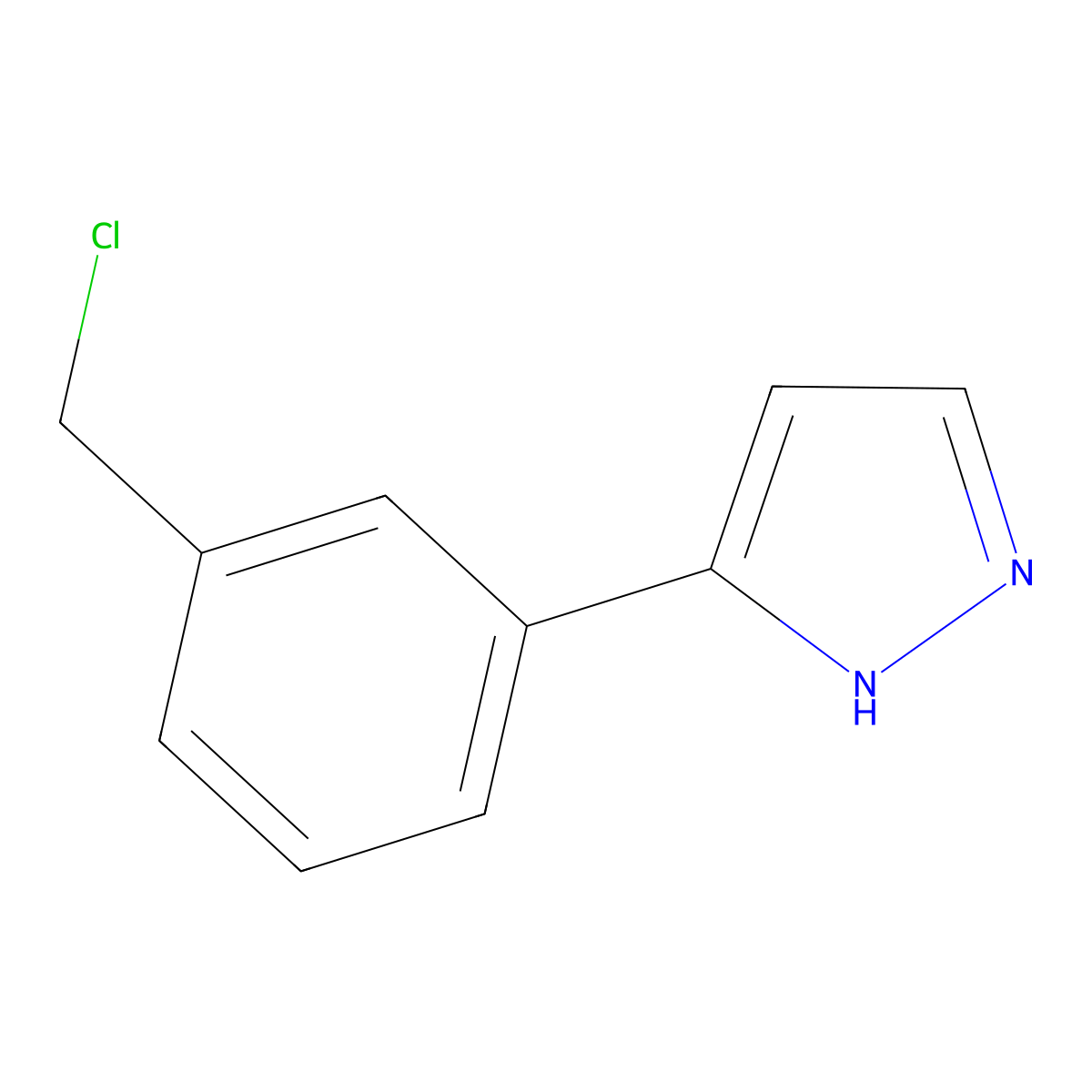 3-(3-(Chloromethyl)phenyl)-1H-pyrazole molecular structure, CAS 1936065-02-9