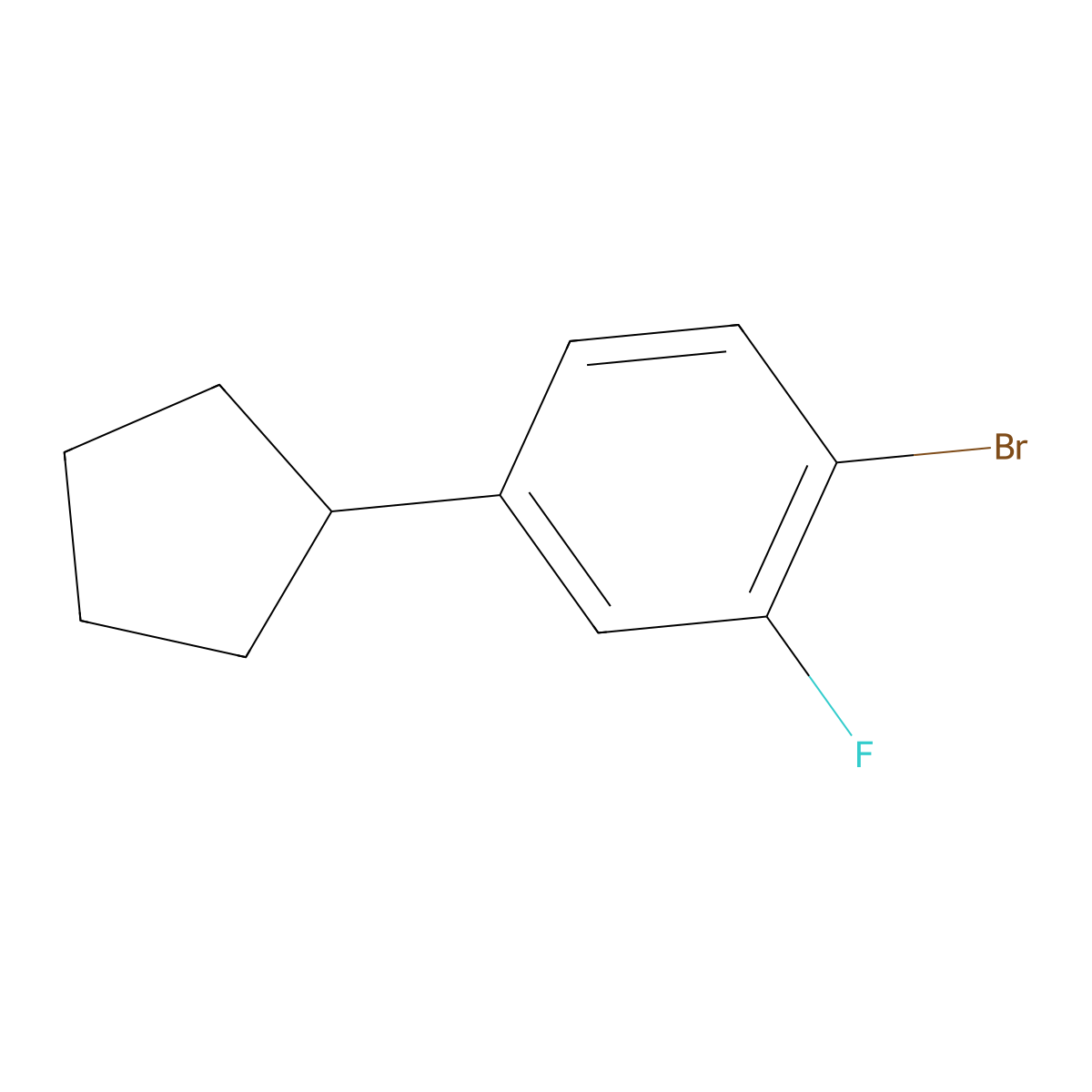 1-Bromo-4-cyclopentyl-2-fluorobenzene molecular structure, CAS 1936069-63-4