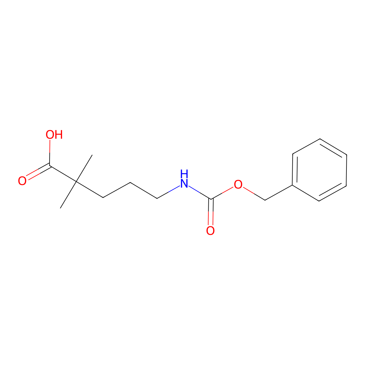 5-{[(Benzyloxy)carbonyl]amino}-2,2-dimethylpentanoic acid molecular structure, CAS 1936076-37-7