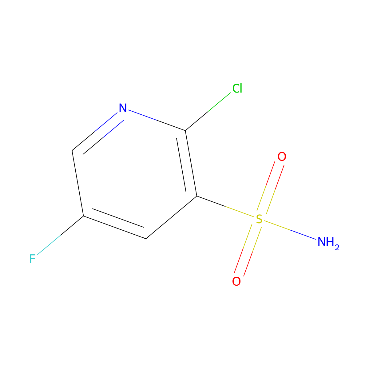 2-Chloro-5-fluoropyridine-3-sulfonamide molecular structure, CAS 1936078-91-9