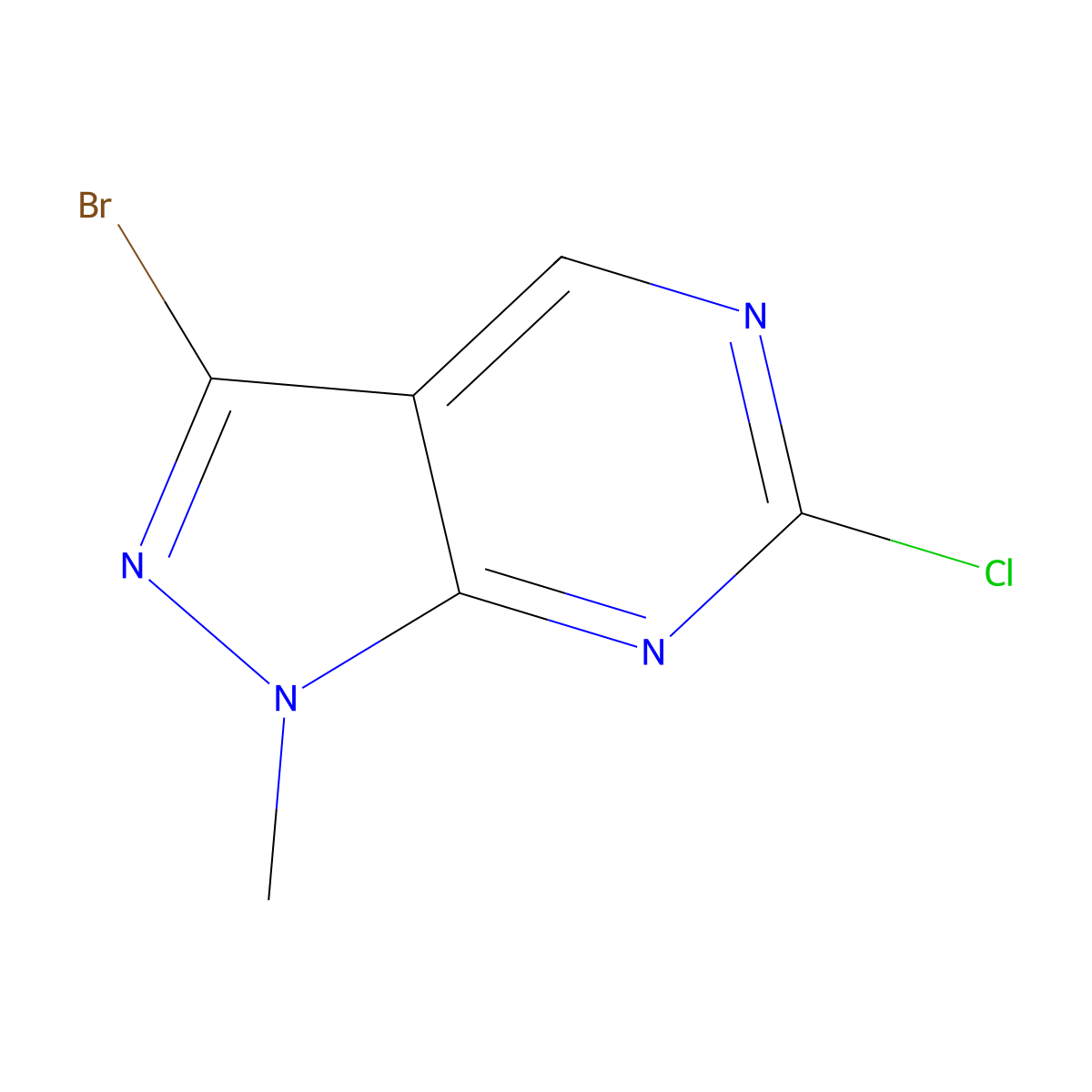 3-Bromo-6-chloro-1-methyl-pyrazolo[3,4-d]pyrimidine molecular structure, CAS 1936084-77-3