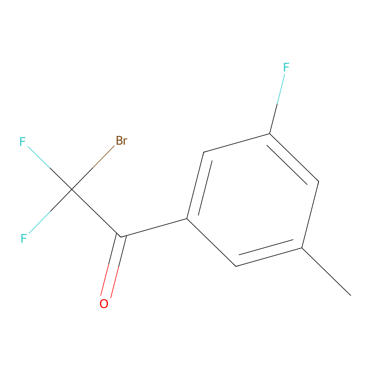 2-Bromo-2,2-difluoro-1-(3-fluoro-5-methylphenyl)ethanone molecular structure, CAS 1936087-11-4