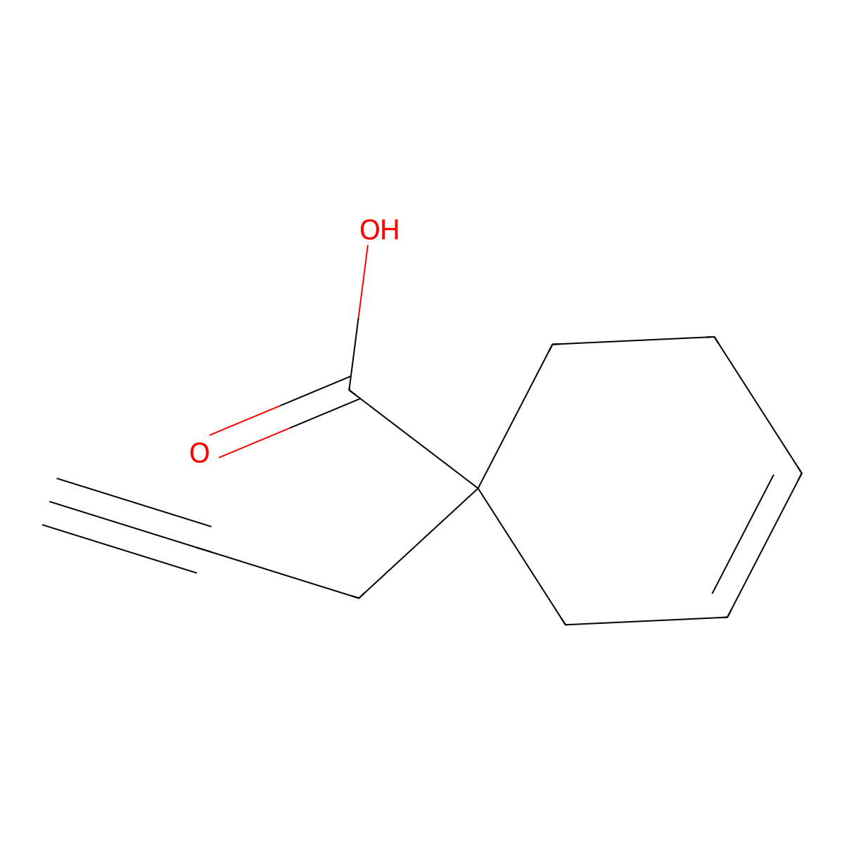 1-(Prop-2-yn-1-yl)cyclohex-3-ene-1-carboxylic acid molecular structure, CAS 1936088-43-5