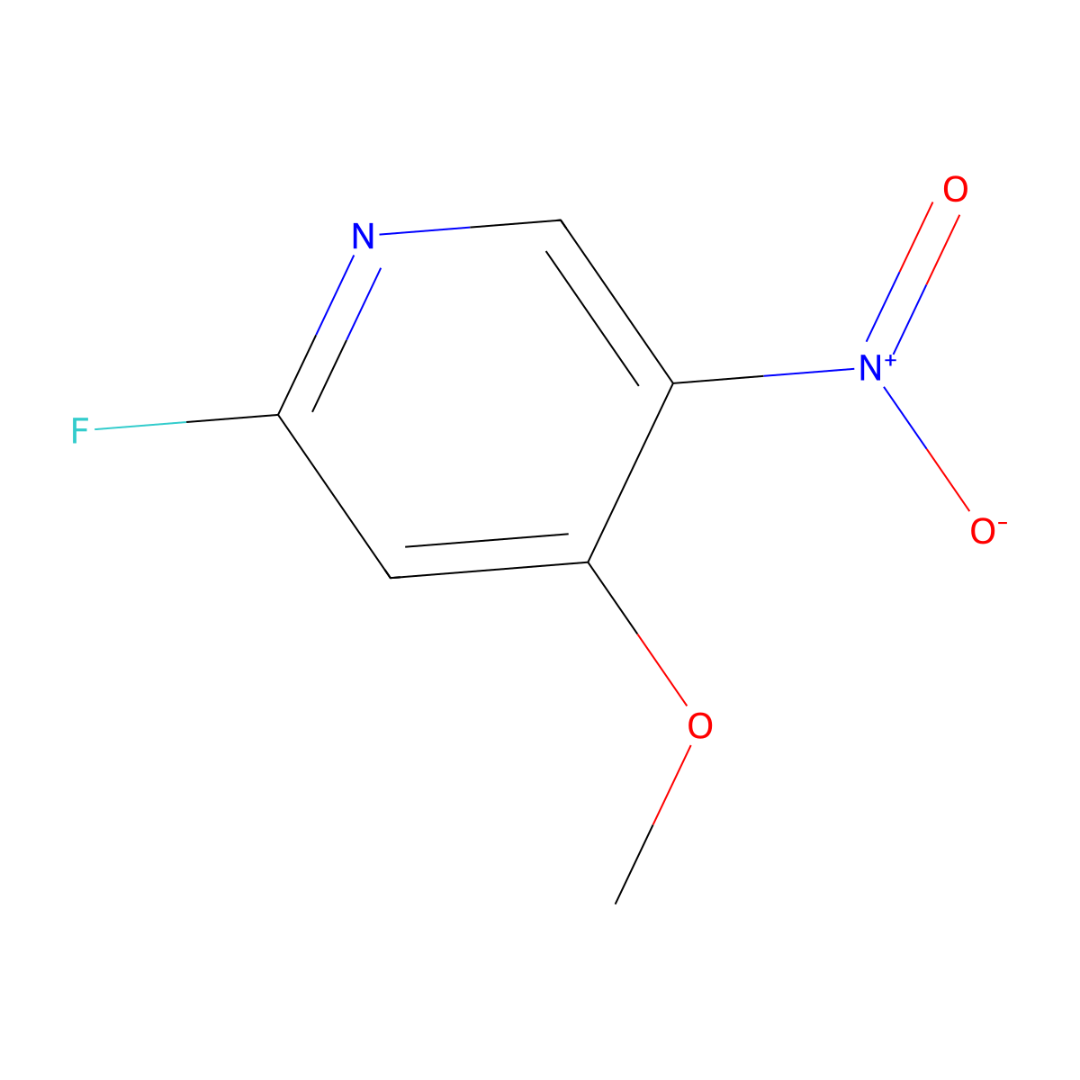2-Fluoro-4-methoxy-5-nitropyridine molecular structure, CAS 1936090-04-8