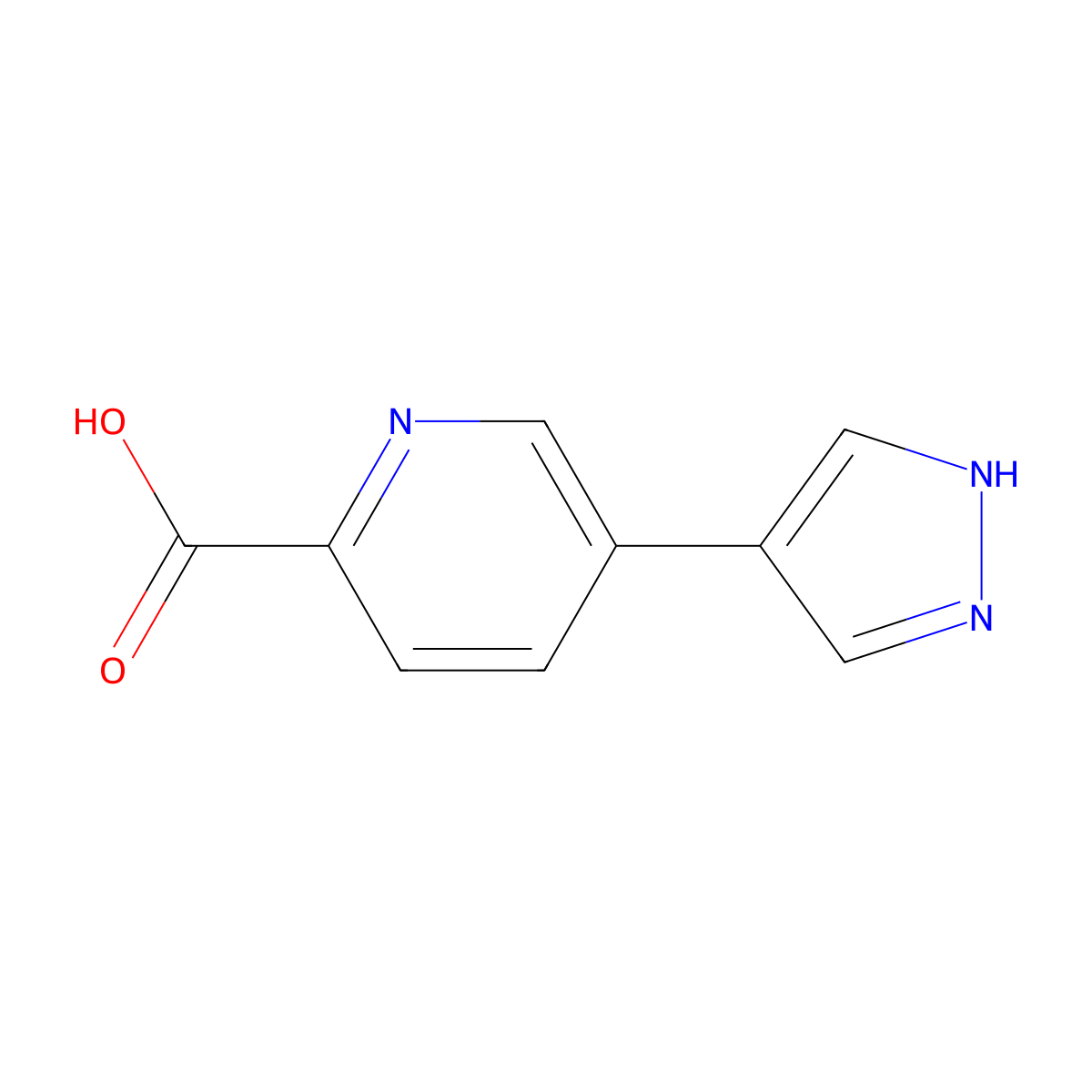 5-(1H-Pyrazol-4-yl)pyridine-2-carboxylic acid molecular structure, CAS 1936091-10-9