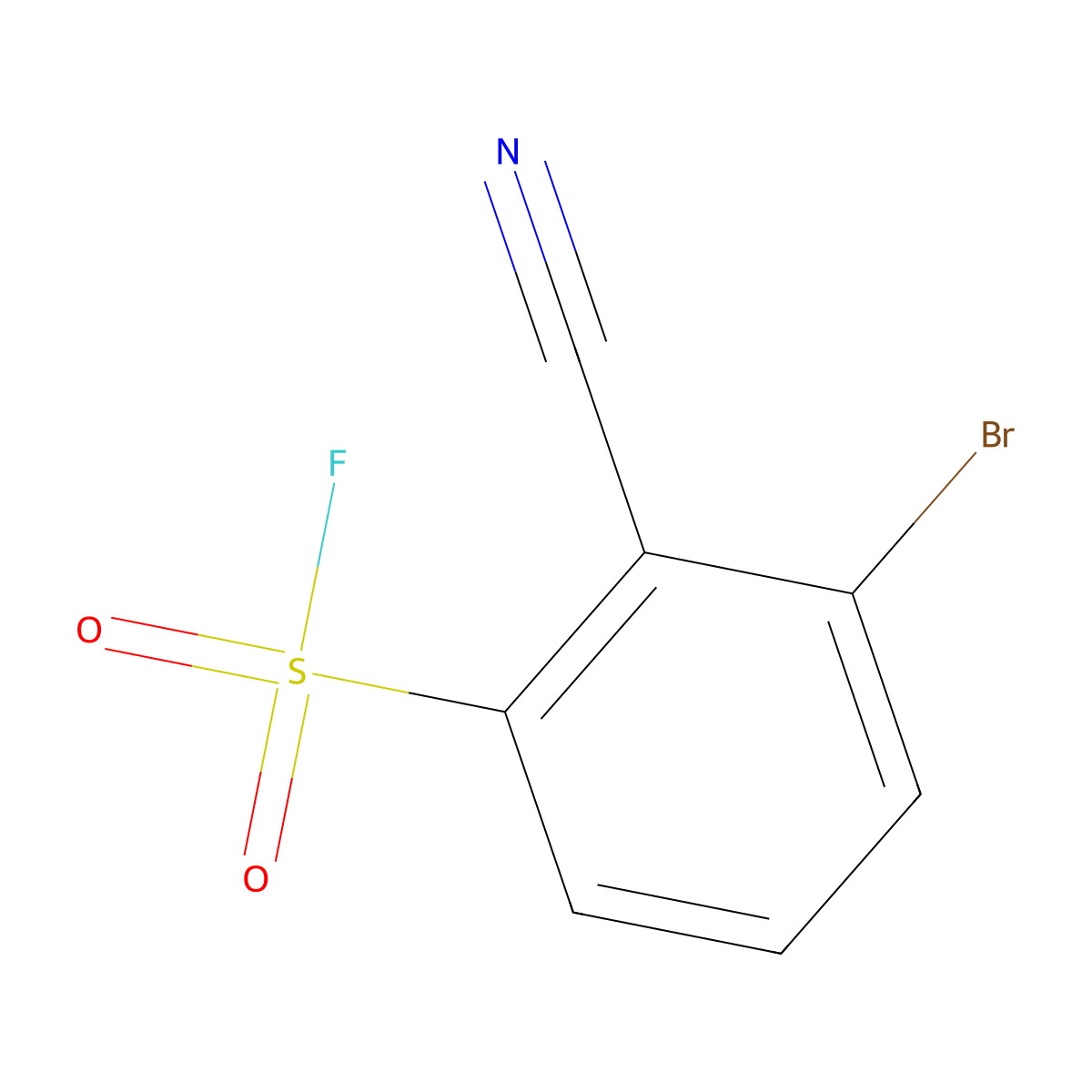 3-Bromo-2-cyanobenzene-1-sulfonyl fluoride molecular structure, CAS 1936094-36-8