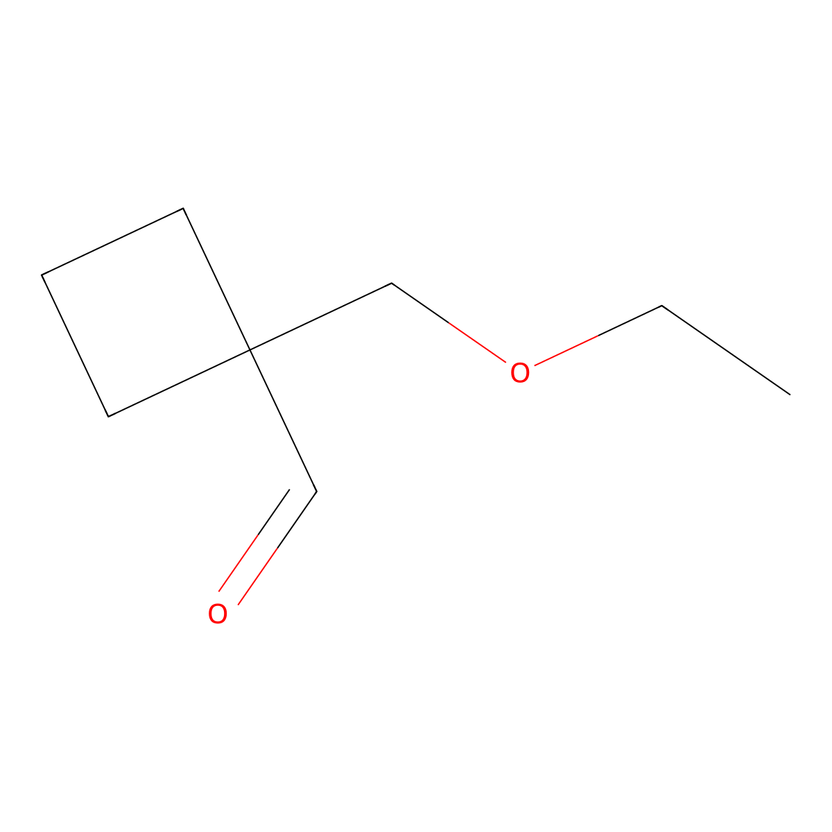 1-(Ethoxymethyl)cyclobutane-1-carbaldehyde molecular structure, CAS 1936097-23-2