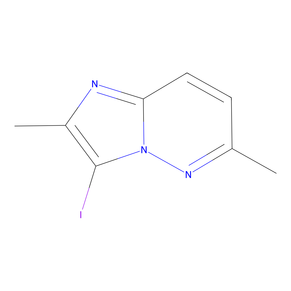 3-Iodo-2,6-dimethylimidazo[1,2-b]pyridazine molecular structure, CAS 1936097-79-8