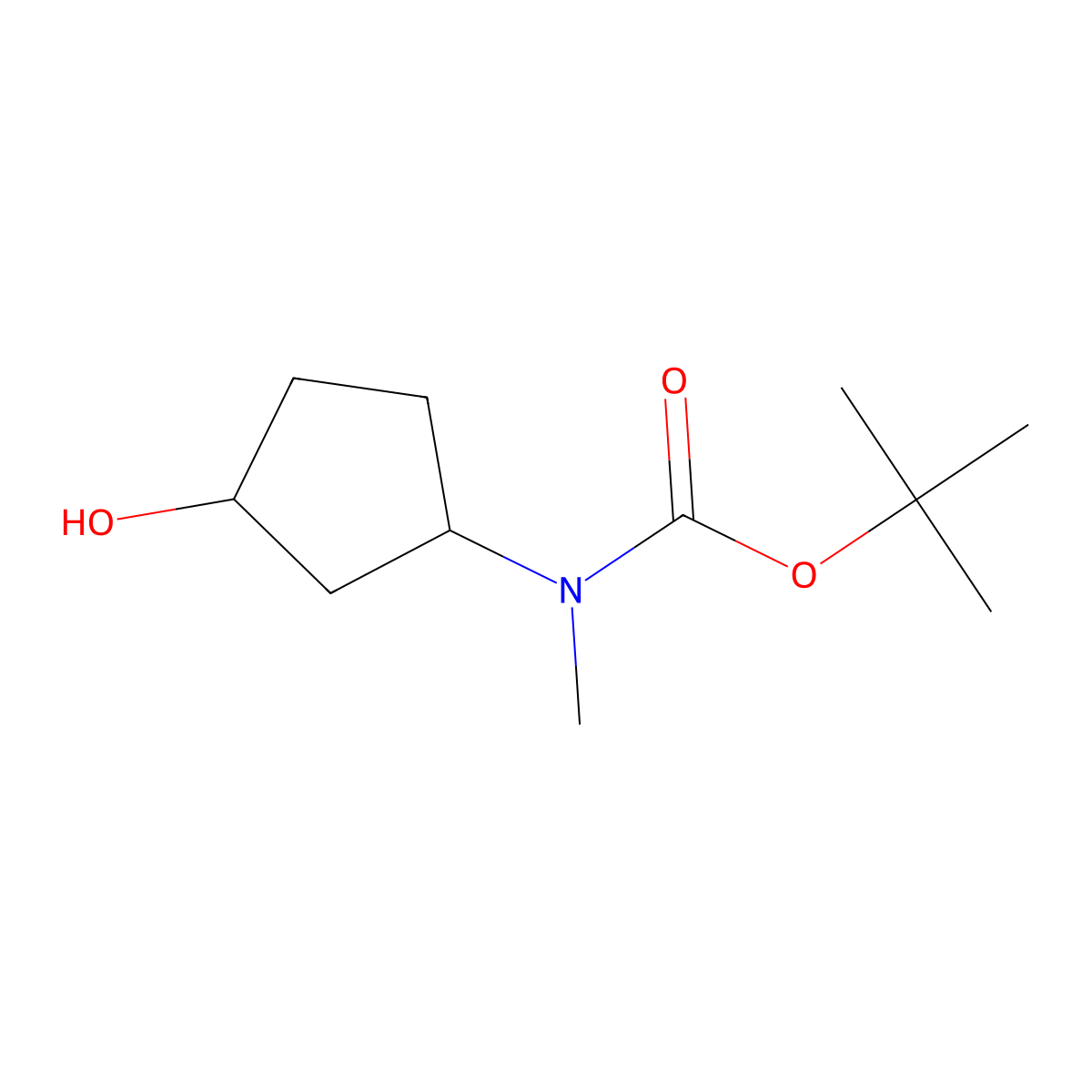 tert-Butyl (3-hydroxycyclopentyl)(methyl)carbamate molecular structure, CAS 1936098-07-5