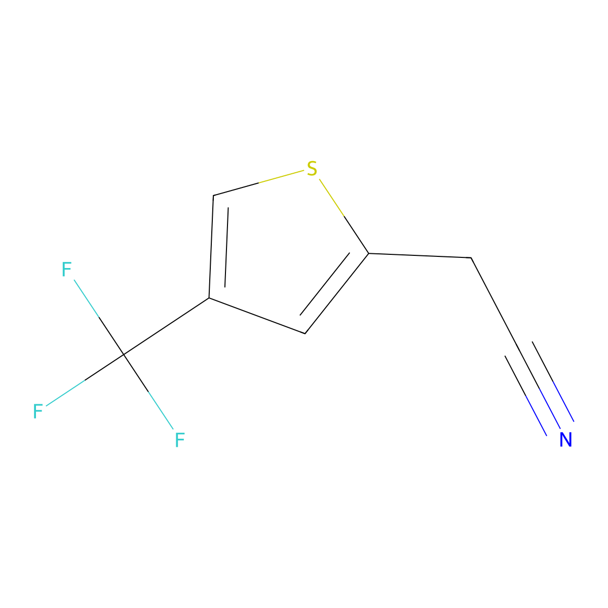2-[4-(Trifluoromethyl)thiophen-2-yl]acetonitrile molecular structure, CAS 1936099-85-2