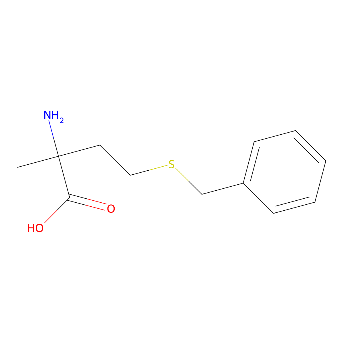 2-Amino-4-(benzylsulfanyl)-2-methylbutanoic acid molecular structure, CAS 19361-15-0
