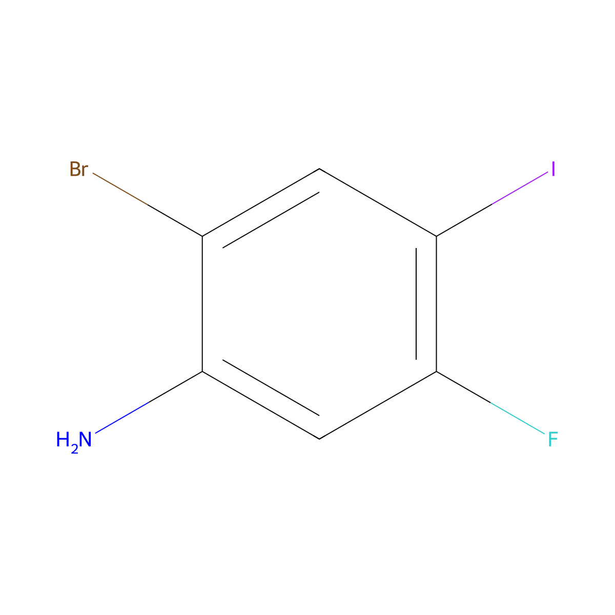 2-Bromo-5-fluoro-4-iodoaniline molecular structure, CAS 1936101-34-6